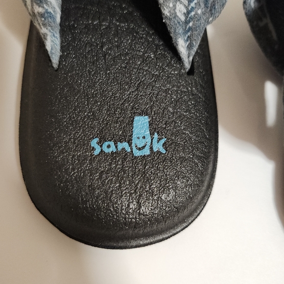 SANUK YOGA MAT CLOTH SLING/STRAP THONG SANDAL FADED BLUE/GREY WOMENS SIZE 9 US - Picture 3 of 11